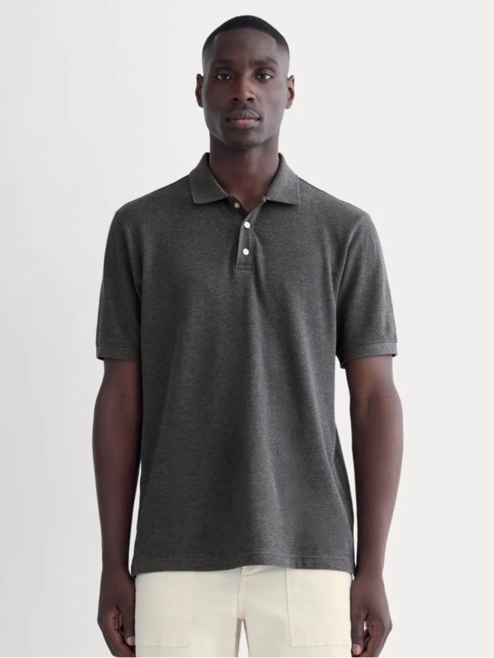 Everlane Mens Pique Polo NWT Size XS Charcoal Gray Short Sleeve Preppy Classic